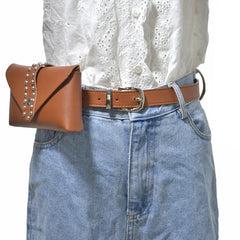 Rivet Punk Women Belt Pack Mini Bags Vintage Belt Bag Hip Pocket