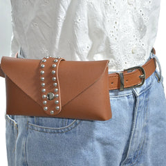Rivet Punk Women Belt Pack Mini Bags Vintage Belt Bag Hip Pocket