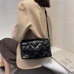 Plaid Purse Acrylic Chain Crossbody Bag Nylon Shoulder Bag