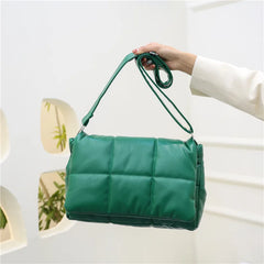 Quilted Padded Pillow Crossbody Bag for Women Winter Purse
