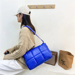 Quilted Padded Pillow Crossbody Bag for Women Winter Purse