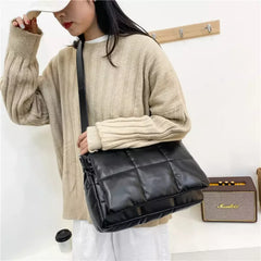 Quilted Padded Pillow Crossbody Bag for Women Winter Purse
