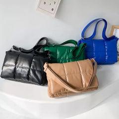 Quilted Padded Pillow Crossbody Bag for Women Winter Purse