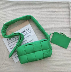 Quilted Crossbody Bag for Women Winter Shoulder Purse Small Flap Bag