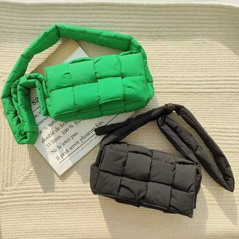 Quilted Crossbody Bag for Women Winter Shoulder Purse Small Flap Bag