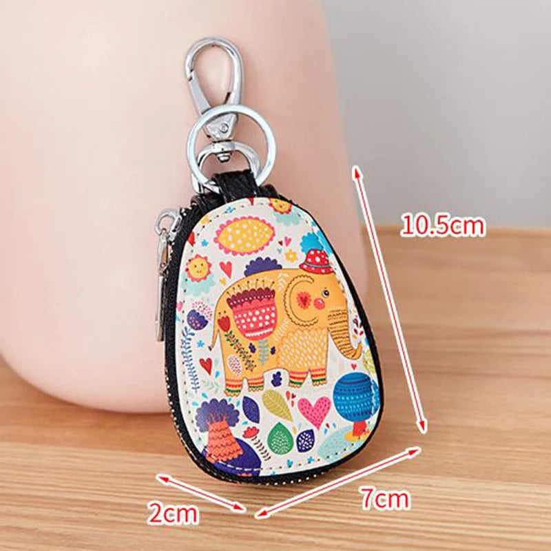 Women Girls Key Bag PU Leather Key Wallets Key Holder Case Pouch