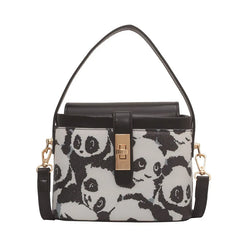 Women's Panda Box Bag PU Leather Shoulder Crossbody Messenger Totes