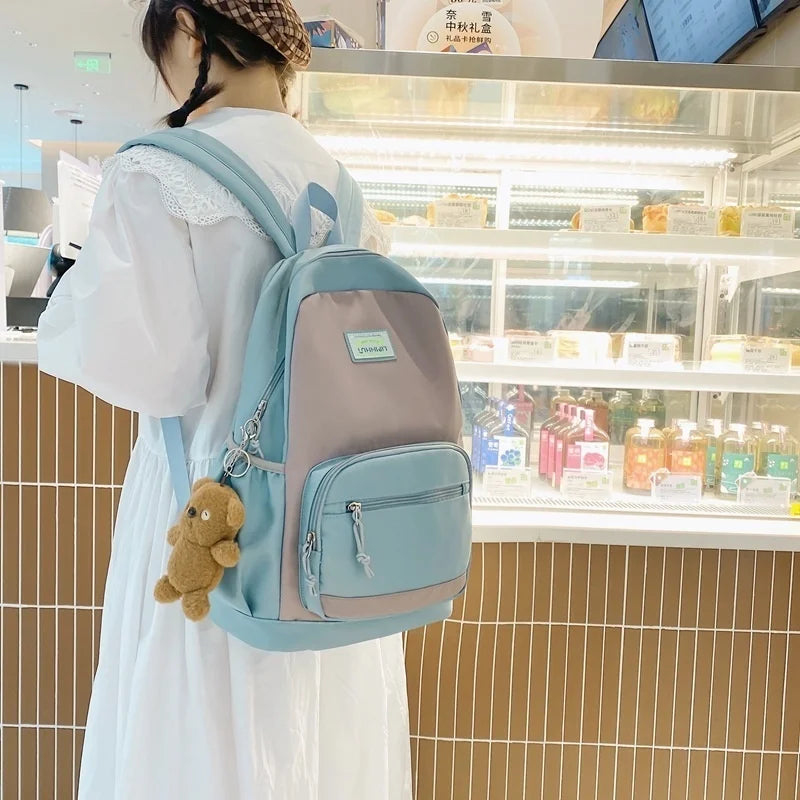 Teenage Girls Backpack Nylon School Bag Student Bookbag