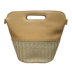 Straw Bucket Bag Rattan Handbag Woven Beach Small Tote