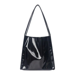 Vintage Patent Leather Women Shoulder Bags Large Capacity Ladies Shopping Bag