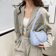 Pentalobe Chain Handbag Women Nylon Solid Messenger Bag Lady Crossbody Bags