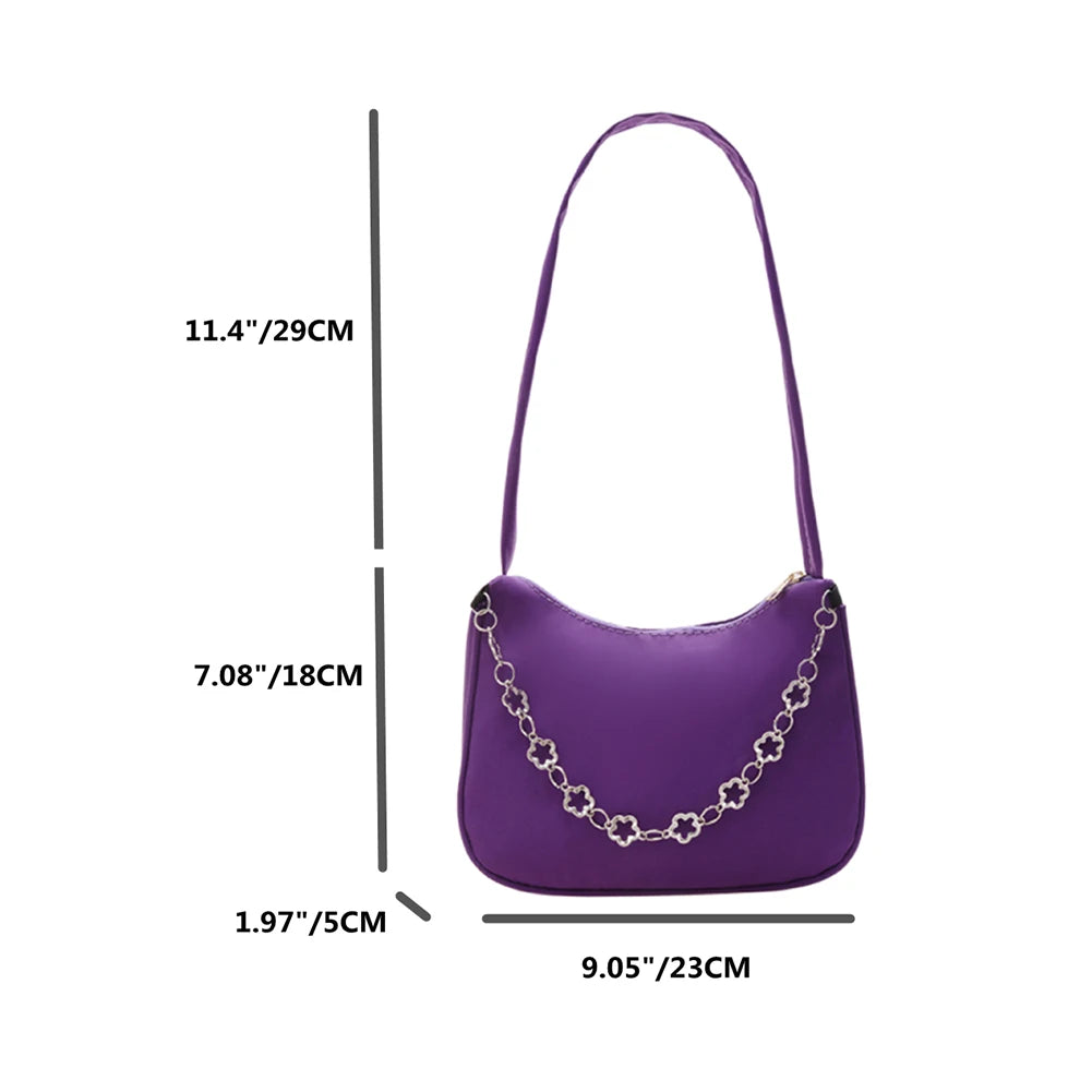 Pentalobe Chain Handbag Women Nylon Solid Messenger Bag Lady Crossbody Bags