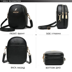 Women's Small PU Leather Phone Bag Crossbody Purse Girls Zipper Shoulder Bolsas