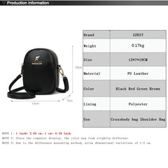 Women's Small PU Leather Phone Bag Crossbody Purse Girls Zipper Shoulder Bolsas