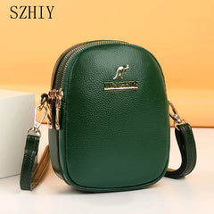 Women's Small PU Leather Phone Bag Crossbody Purse Girls Zipper Shoulder Bolsas