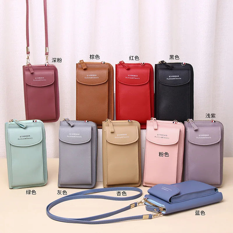 Phone Pocket Shoulder Bag For Women Pu Leather Clip Female Small Crossbody Bags