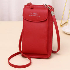 Women's Phone Pocket Shoulder Bag Small Crossbody Pu Leather Clip