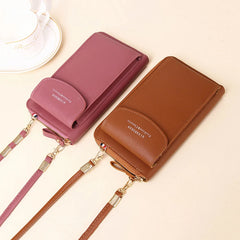 Phone Pocket Shoulder Bag For Women Pu Leather Clip Female Small Crossbody Bags