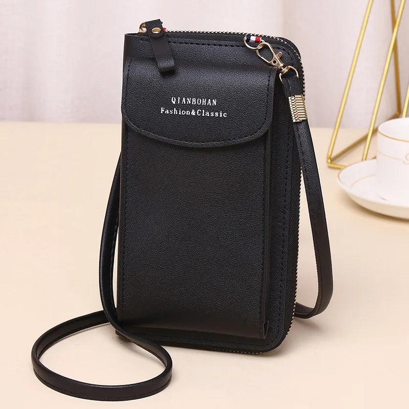 Phone Pocket Shoulder Bag For Women Pu Leather Clip Female Small Crossbody Bags