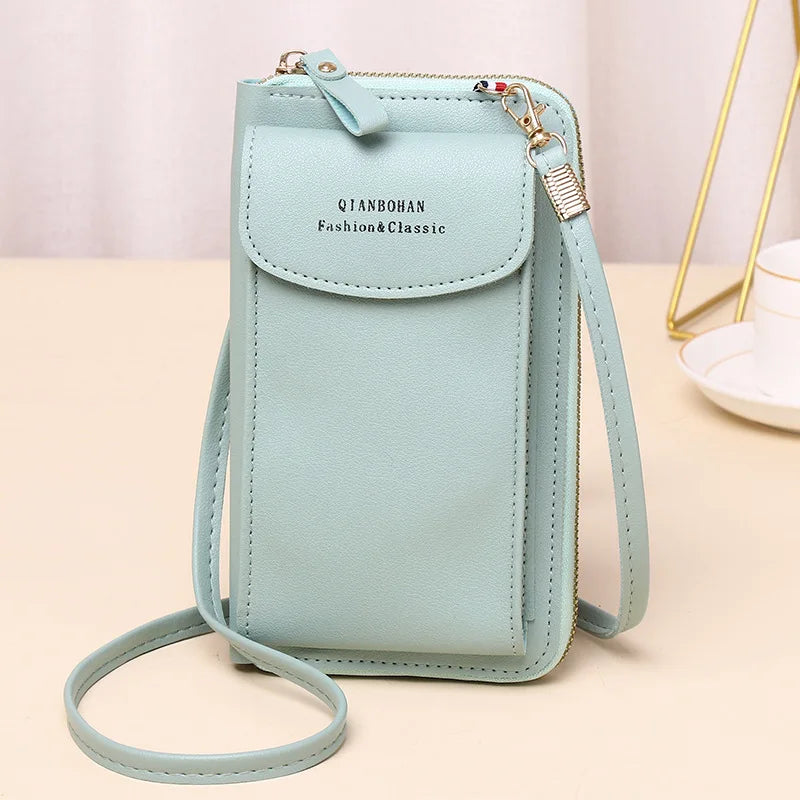 Women's Phone Pocket Shoulder Bag Small Crossbody Pu Leather Clip