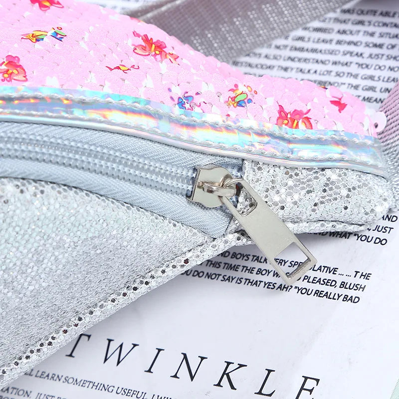 Sequins Print Unicorn Kids Fanny Pack Shoulder Belt Bag