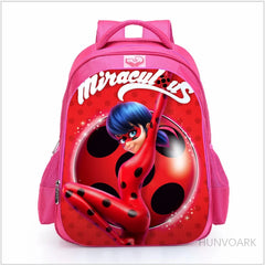 Pink Girl Backpack Cartoon Schoolbag with Lightening Schoolgirl