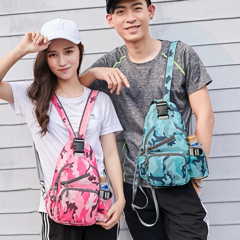 Pink Sling Bag Chest Shoulder Crossbody Bags for Men Women