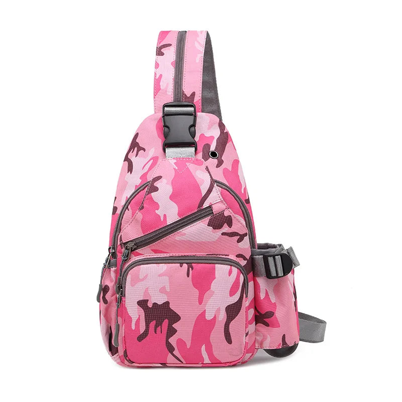Pink Sling Bag Chest Shoulder Crossbody Bags for Men Women