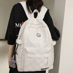 Plaid Leisure School Bag Girl Travel Laptop Student Backpack