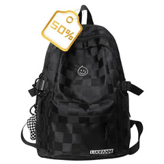 Plaid Leisure School Bag Girl Travel Laptop Student Backpack
