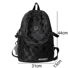 Plaid Leisure School Bag Girl Travel Laptop Student Backpack