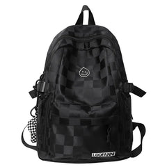 Plaid Leisure School Bag Girl Travel Laptop Student Backpack