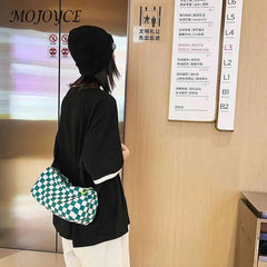 Plaid Messenger Bag Crossbody Retro Hand Crossbag Cylinder Sports Zipper Travel