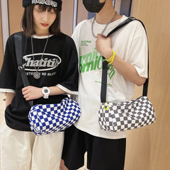 Plaid Messenger Bag Unisex Retro Sling Sports Crossbody Bag