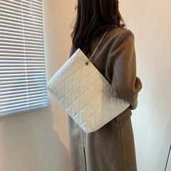 Plaid Pattern Women Underarm Shoulder Bag PU Leather Top-handle Handbag