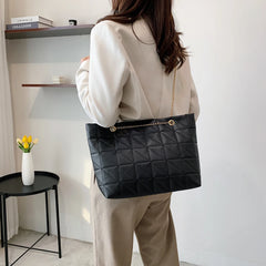 Plaid Pattern Women Underarm Shoulder Bag PU Leather Top-handle Handbag