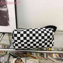 Plaid Shoulder Bag Retro Cylinder Sports Tote