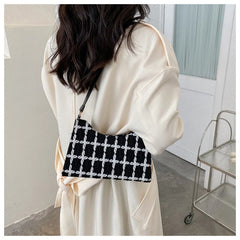 Plaid Shoulder Bags Women Underarm Handbag Small Armpit Purse