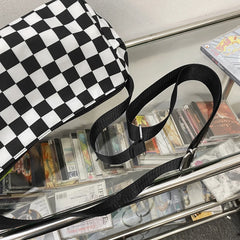 Plaid Shoulder Tote Bag Retro Hand Crossbody Sports Satchel