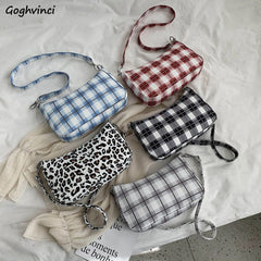 Plaid Tote Bag Women Casual Shoulder Bags Vintage Nylon Retro Popular