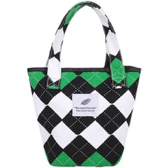 Plaid Women Canvas Shoulder Bag Clutch Purse Handbags Small Tote Bucket Bags
