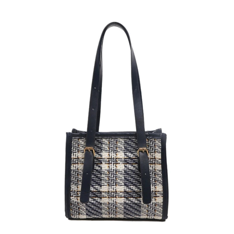 Plaids Women Shoulder Bag Female PU Leather Purse Bag Ladies Tote Bag Handbag