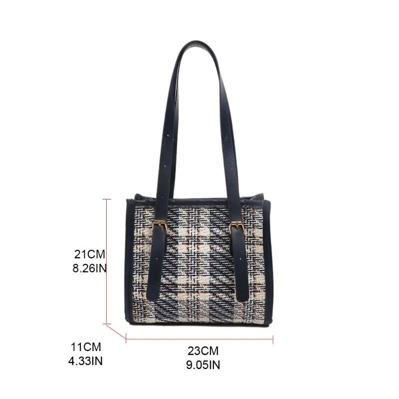 Plaids Women Shoulder Bag Female PU Leather Purse Bag Ladies Tote Bag Handbag