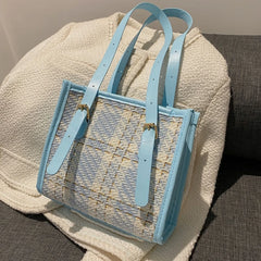 Plaids Women Shoulder Bag Female PU Leather Purse Bag Ladies Tote Bag Handbag