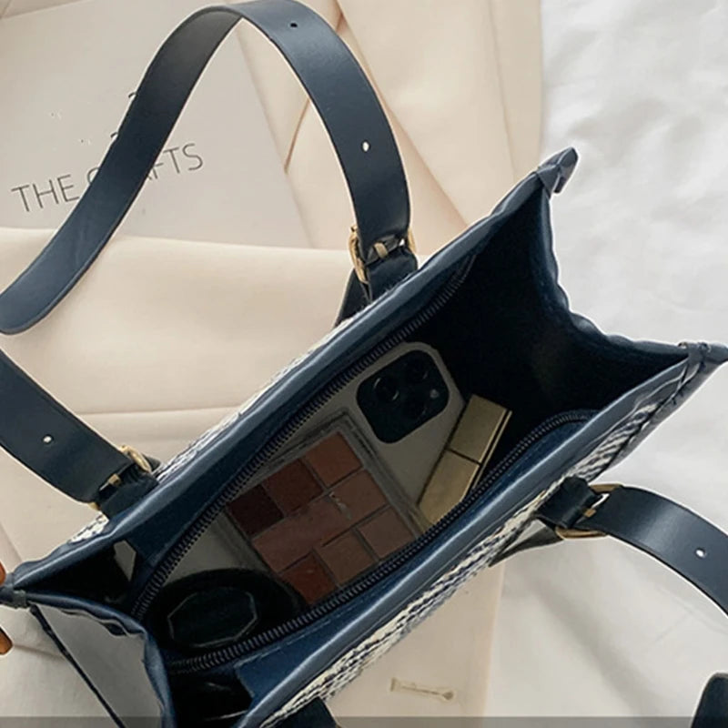 Plaids Women Shoulder Bag Female PU Leather Purse Bag Ladies Tote Bag Handbag
