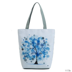 Plant Printed Shoulder Bags Women Eco Reusable Tree Shopping Bag
