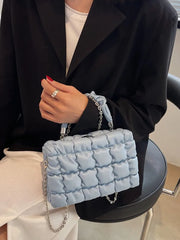 Pleated Handbags Women's Bag Shoulder Crossbody Bags Small Square Chain Handbag
