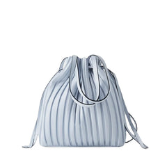 Pleated Stripe Bucket Bag Ladies Crossbody Bags for Women