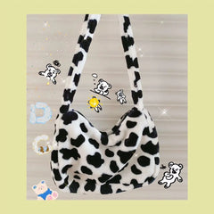 Plush Cow Underarm Bag Large Capacity Female Shoulder Bags