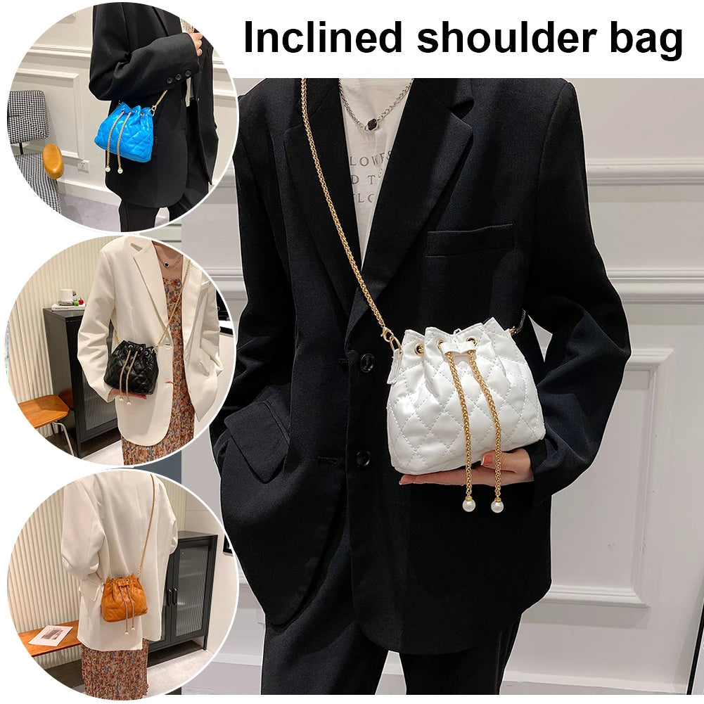Plush Crossbody Bags Drawstring Handbag Small Purse Top-Handle Bag